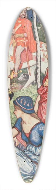 Henry Justice Ford - The Emperor meets the three Sisters 39.3 inch art pintail longboard deck