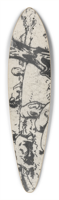 Henry Keller - Pigs in Orchard 39.3 inch art pintail longboard deck