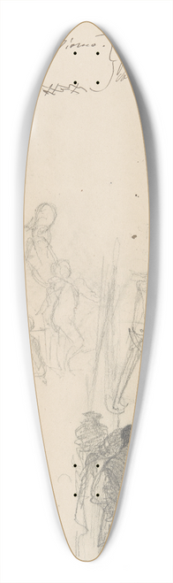 Henryk Siemiradzki - lune szkice, m.in. postaci z amorkiem, postaci na rusztowaniach 39.3 inch art pintail longboard deck