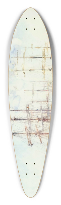 Henry Scott Tuke - Windjammers At Anchor In Carrick Roads 39.3 inch art pintail longboard deck