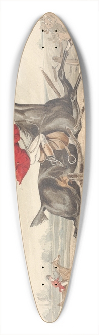 Henry Thomas Alken - Qualified Horses and Unqualified Riders; Charging an Ox Fence with Good Success 39.3 inch art pintail longboard deck