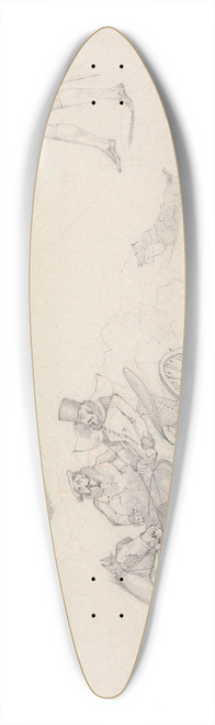 Henry Thomas Alken - Symptoms: of a Great One, of a Fine One, of a Queer One, of a Save All, of a View on Brighton Cliff, of Just Got Over a Gate, 39.3 inch art pintail longboard deck