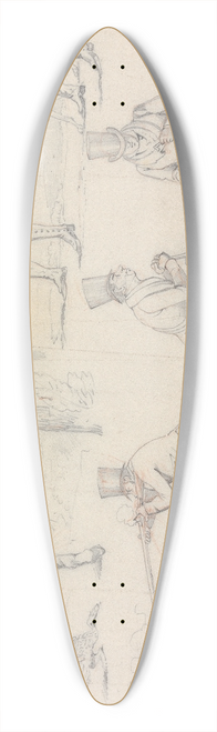 Henry Thomas Alken - Symptoms: of Sporting Friends Likely-to Go Together, of a Double Entendre, of Sporting Friends Likely-to Seperate, of Sure to HIt the Mark. 39.3 inch art pintail longboard deck