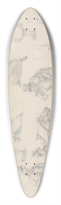 Henry Thomas Alken - Symptoms: of The Managers Judgement, of Being on Board a Packet, of Having Enough to Live Upon, of the Laddle Mis-Placed. 39.3 inch art pintail longboard deck