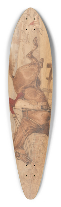 Henry Thomas Alken - Topping a Flight of Rails and Coming Well into the Next Field 39.3 inch art pintail longboard deck