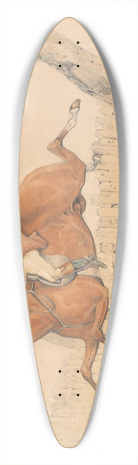 Henry Thomas Alken - Topping a Park fence and doing the thing easy 39.3 inch art pintail longboard deck