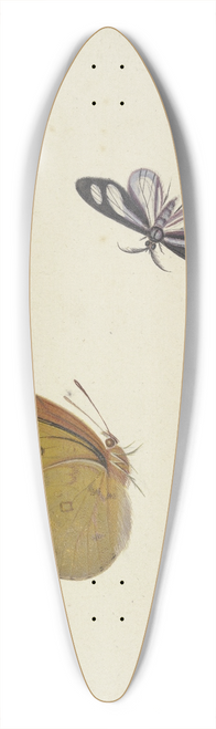Herman Henstenburgh - Ein gelber, ein schwarz-gelber und ein schwarz-weier Schmetterling 39.3 inch art pintail longboard deck