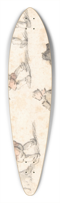 Herman Saftleven - Studies of Peasants 39.3 inch art pintail longboard deck