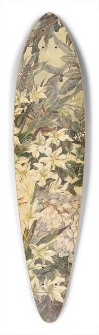 Hermione von Preuschen - Ma serre Nice, Lorbeerzweige und weie Lilien in einem sdlichen Gewchshaus 39.3 inch art pintail longboard deck