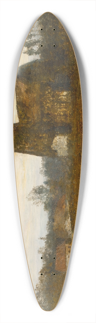 Homer Dodge Martin - Criqueboeuf Church, Normandy 39.3 inch art pintail longboard deck