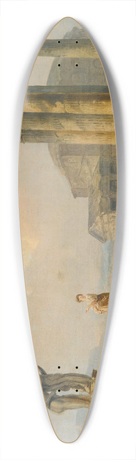 Hubert Robert - A Landscape With Shepherds And Shepherdesses Among Ancient Ruins, With The Statue Of Castor And Pollux And The Pantheon Beyond 39.3 inch art pintail longboard deck