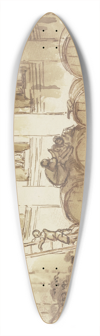 Hubert Robert - Weinlager in einer Nischenhalle mit vier Statuen antiker Gottheiten 39.3 inch art pintail longboard deck