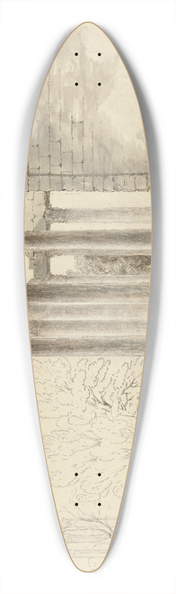 Hugh William Williams - De tempel van Antoninus en Faustina te Rome 39.3 inch art pintail longboard deck