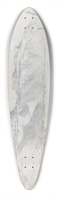 Hugh William Williams - Taormina, Sicily 39.3 inch art pintail longboard deck