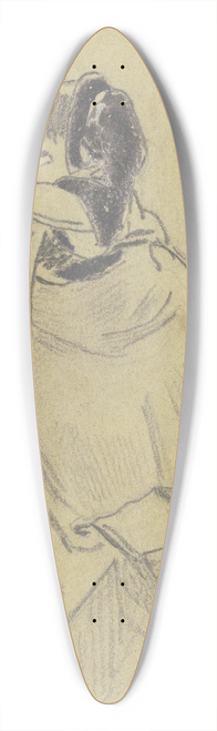 Hugo Kauffmann - Mdchen an einer Treppe auf ihrem Korb eingeschlafen 39.3 inch art pintail longboard deck