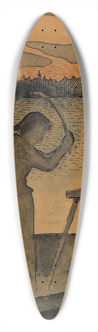 Hugo Simberg - Doing The Laundry 39.3 inch art pintail longboard deck