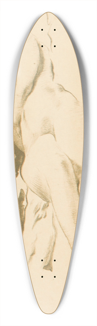 Huib Luns - Liggende naakte vrouw met spiegel 39.3 inch art pintail longboard deck