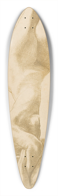 Huib Luns - Vooroverliggende naakte vrouw 39.3 inch art pintail longboard deck