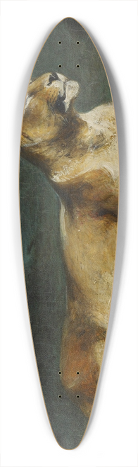 Imitator of Eugne Delacroix - Lioness Reclining 39.3 inch art pintail longboard deck