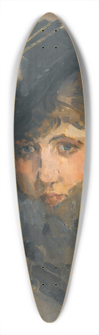 Isaac Israls - A lady in a hat with a fur collar 39.3 inch art pintail longboard deck