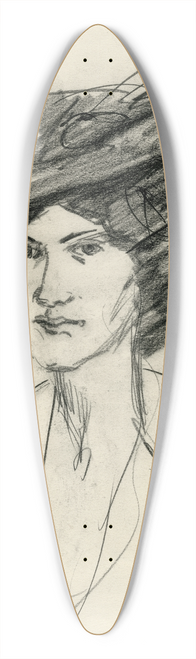Isaac Israls - Jonge vrouw met grote hoed, Berthe 39.3 inch art pintail longboard deck