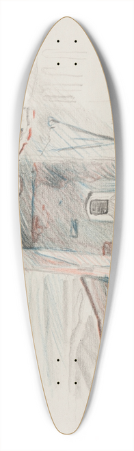 Ivan Ivanec - Widok Zamku Palanka Fiodora Teodora Koriatowicza (zm. 1414) w Mukaczewie (Zakarpacie) 39.3 inch art pintail longboard deck