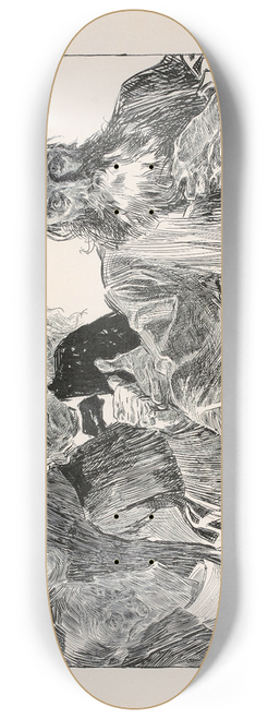 Charles Dana Gibson - When our eccentric relative become an object of interest 8.25 inch art skate deck