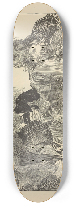 Charles Dana Gibson - When our eccentric relative becomes an object of interest 8.25 inch art skate deck