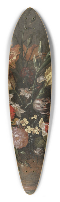 Jacob Marrel - Bouquet of flowers in a vase, insects and tiny creatures 39.3 inch art pintail longboard deck