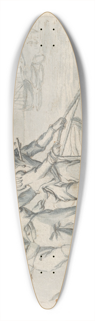 Jacob Matham - Emblem Drawing (Hope sustains me) 39.3 inch art pintail longboard deck