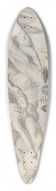 Jacob Matham - Emblem Drawing (I rule everything) 39.3 inch art pintail longboard deck