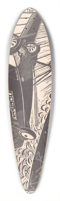 Jacob Pieter van den Bosch - Vlucht van de Pelikaan van Amsterdam naar Batavia in 1933 39.3 inch art pintail longboard deck