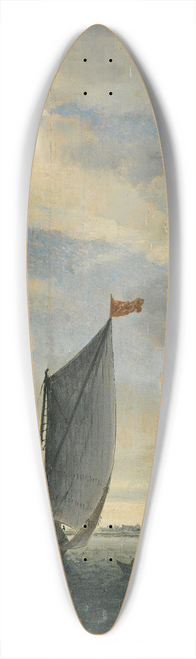 Jacob Salomonsz. van Ruysdael - An Estuary Scene With Smalschips On A Broad Reach Before A Gentle Breeze 39.3 inch art pintail longboard deck