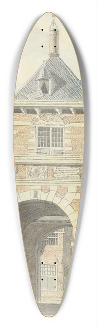Jacobus Andreas Crescent - Gezicht op de oude Vriesche Poort te Alkmaar 39.3 inch art pintail longboard deck