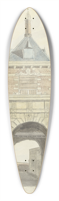 Jacobus Andreas Crescent - Gezicht op de oude Vriesche Poort te Alkmaar, van voren 39.3 inch art pintail longboard deck