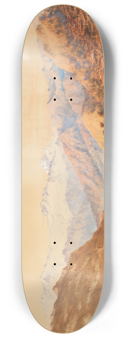 Charles Decimus Barraud - View of Mt. Aspiring, Province of Otago, looking north up the Valley of Matekitiki River from Dr Hectors camp of 1863 8.25 inch art skate deck