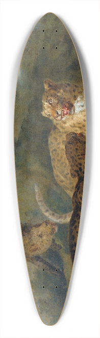 Jacques-Charles Oudry - The Three Leopards 39.3 inch art pintail longboard deck