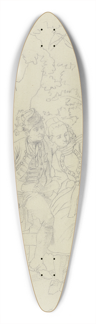Jakob Becker - Bauernbursche und -mdchen am Brunnen 39.3 inch art pintail longboard deck
