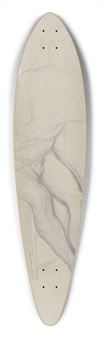Jakob Becker - Mnnlicher Akt, auf einem Stuhl an einem Tisch sitzend 39.3 inch art pintail longboard deck