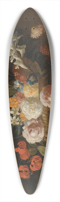 Jakob Bogdny - Still Life Of Flowers In A Vase On A Marble Shelf 39.3 inch art pintail longboard deck