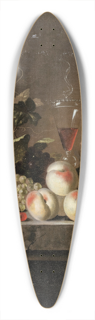 Jakob Bogdny - Still Life With Fruit, A Wine Flask In A Basket And A Large Roemer 39.3 inch art pintail longboard deck