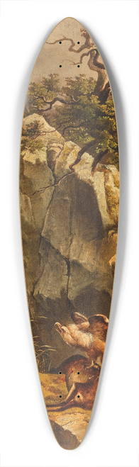 Jakob Canciani - A griffonvulture with a dead deer 39.3 inch art pintail longboard deck