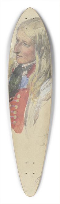 Jakob Frchtegott Dielmann - Brustbild einer jungen blonden Buerin in roter Weste und weiem Rock 39.3 inch art pintail longboard deck