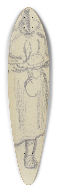 Jakob Frchtegott Dielmann - Buerin, eine Sichel in der Hand haltend, etwas nach rechts gewendet 39.3 inch art pintail longboard deck
