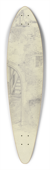 Jakob Frchtegott Dielmann - Castle gate in Eppstein 39.3 inch art pintail longboard deck