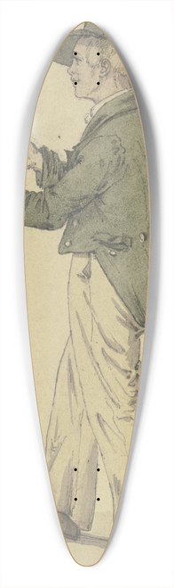 Jakob Frchtegott Dielmann - Sachsenhuser mit einer Pfeife in der Hand nach links gewendet 39.3 inch art pintail longboard deck