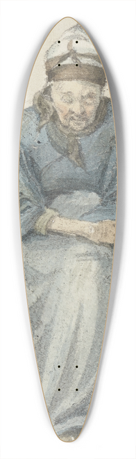 Jakob Frchtegott Dielmann - Sitzende alte Frau von vorne 39.3 inch art pintail longboard deck