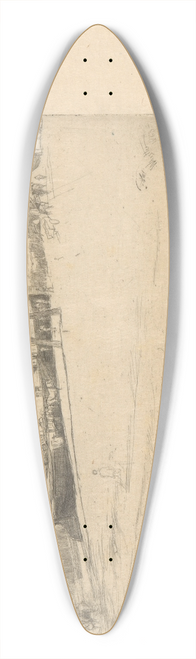 James Abbott McNeill Whistler - Chelsea Wharf 39.3 inch art pintail longboard deck