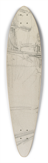 James Abbott McNeill Whistler - Figures by a fountain 39.3 inch art pintail longboard deck