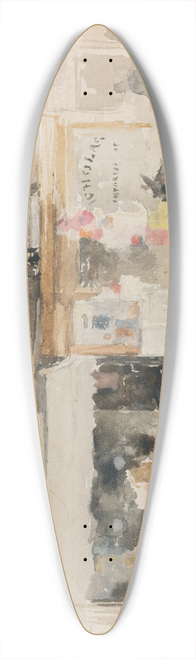 James Abbott McNeill Whistler - Street Scene in Chelsea 39.3 inch art pintail longboard deck